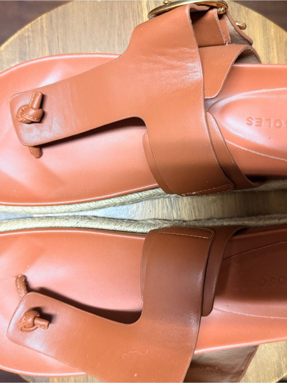 Aerosoles Terracotta Leather Toe-Post Sandals
